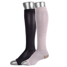 Load image into Gallery viewer, Be Shapy 2 Pack Compression Socks Open Toes Knee High Leg Support Medias de Compresión con Abertura en Dedos
