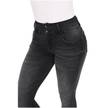 Load image into Gallery viewer, Lowla 212141 | High Rise Bum Lift Colombian Ripped Skinny Prewash Jeans
