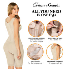 Load image into Gallery viewer, Diane &amp; Geordi 2397 | Women&#39;s Butt LifterTummy Control Bodysuit | Knee Length Full Body Shaper for Women / Powernet
