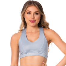 Load image into Gallery viewer, FLEXMEE 902032 Criss-Cross Silver Sports Bra for Women
