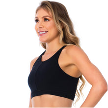 Load image into Gallery viewer, FLEXMEE 902035 Racerback Black Sports Bra for Women
