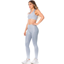Load image into Gallery viewer, FLEXMEE 946137 | High-Rise Shimmer Silver Sports Leggings for Women
