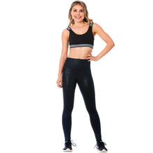 Load image into Gallery viewer, FLEXMEE 946164 | High-Rise Shimmer Black Sports Leggings for Women
