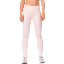 Load image into Gallery viewer, FLEXMEE 946164 | High-Rise Shimmer Pink Sports Leggings for Women
