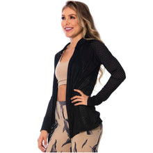 Load image into Gallery viewer, FLEXMEE 980010 See-Through Black Sports Jacket for Women

