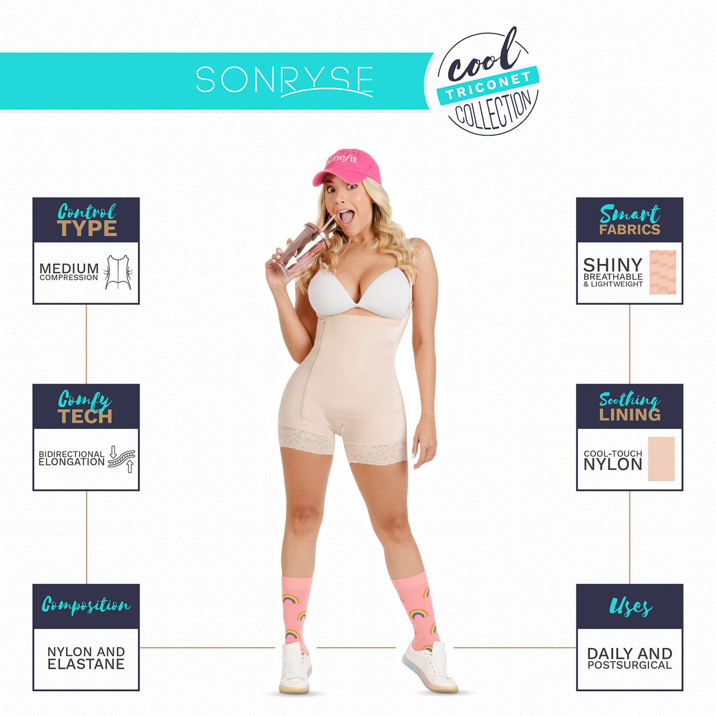 3-PACK Daily Use Dress Nightout Tummy Control Panty Mid Rise Sonryse S –  Fajas Sonryse
