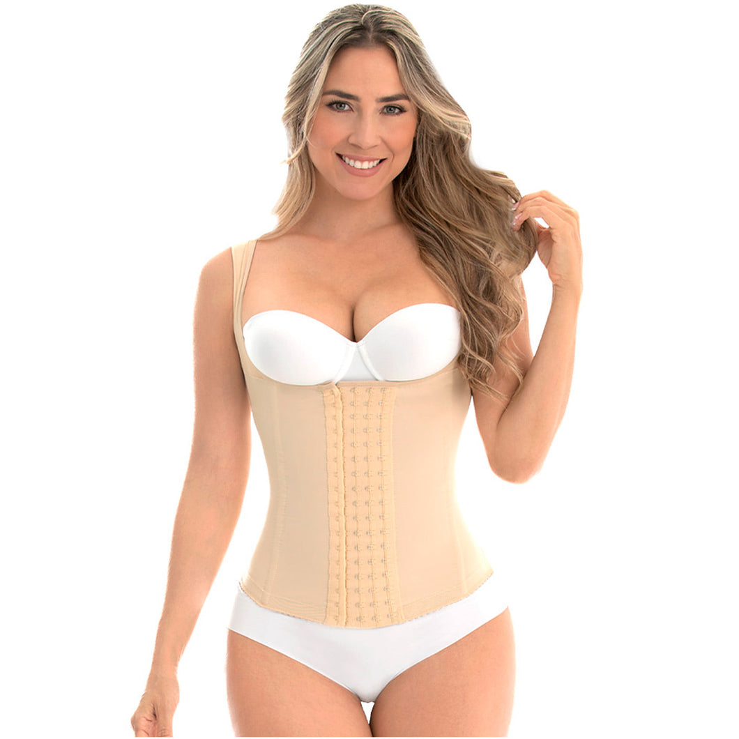 Fajas MYD C-4055 | Tummy Control Shapewear Vest Girdle | Daily Use Open Bust Shaper | Powernet